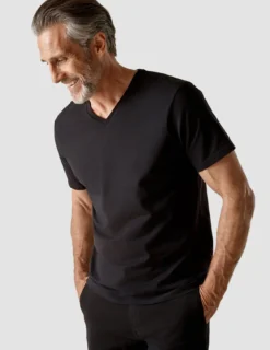 Supima T-shirt Black V-Neck