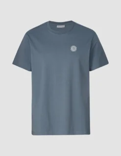 Supima T-shirt Box Fit Globe Blue Mirage