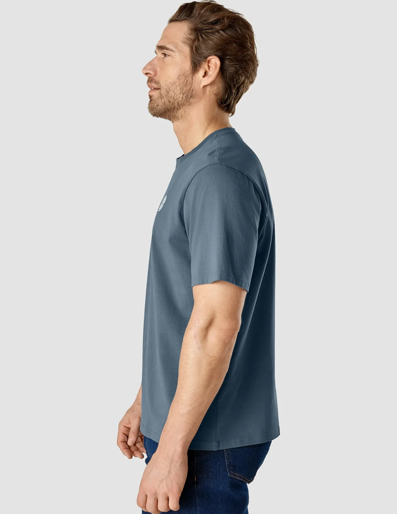 Supima T-shirt Box Fit Globe Blue Mirage