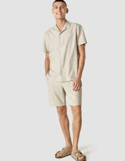 Tech Linen Bowling Short Sleeve Shirt Sandshell