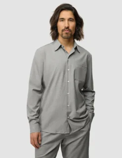 Tech Linen Casual Shirt Charcoal