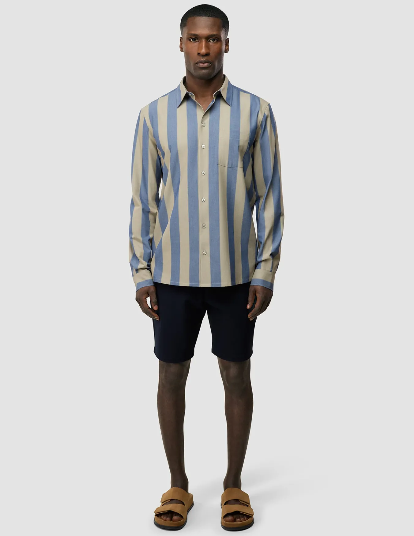 Tech Linen Casual Shirt Coastal Stripes