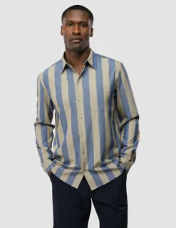 Tech Linen Casual Shirt Coastal Stripes