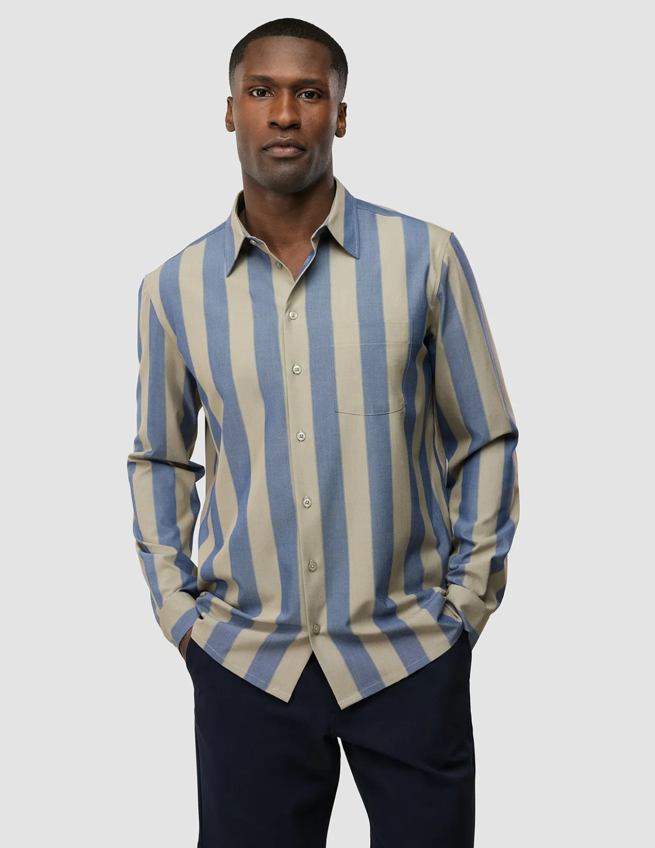 Tech Linen Casual Shirt Coastal Stripes