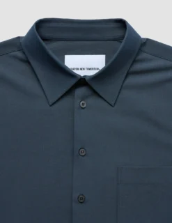 Tech Linen Casual Shirt Navy