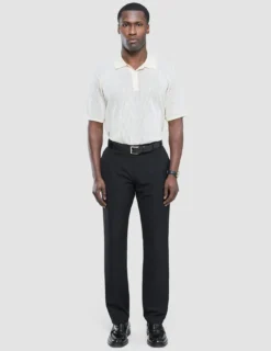 Tech Linen Elastic Pants Black