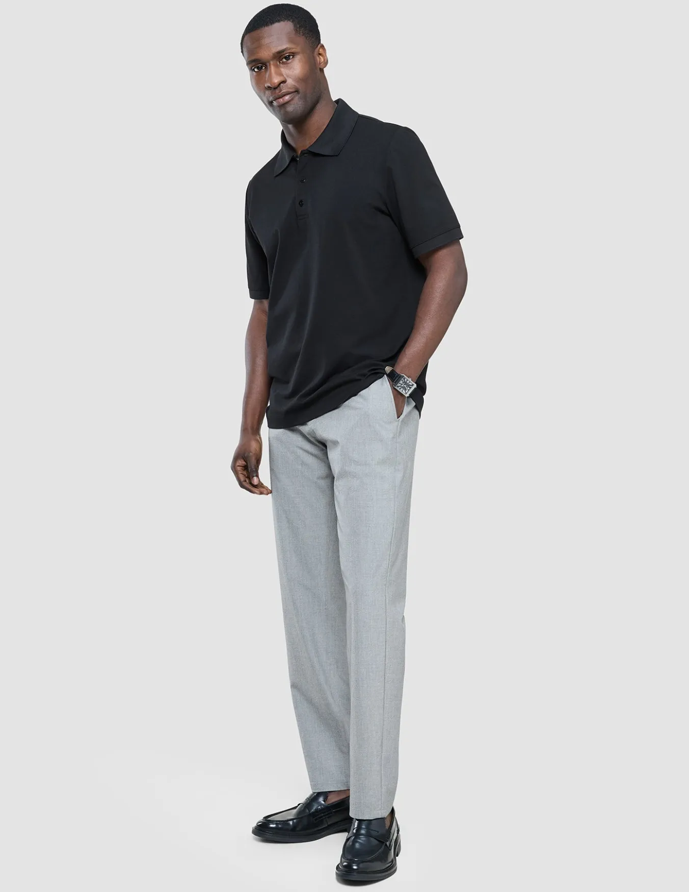 Tech Linen Elastic Pants Charcoal