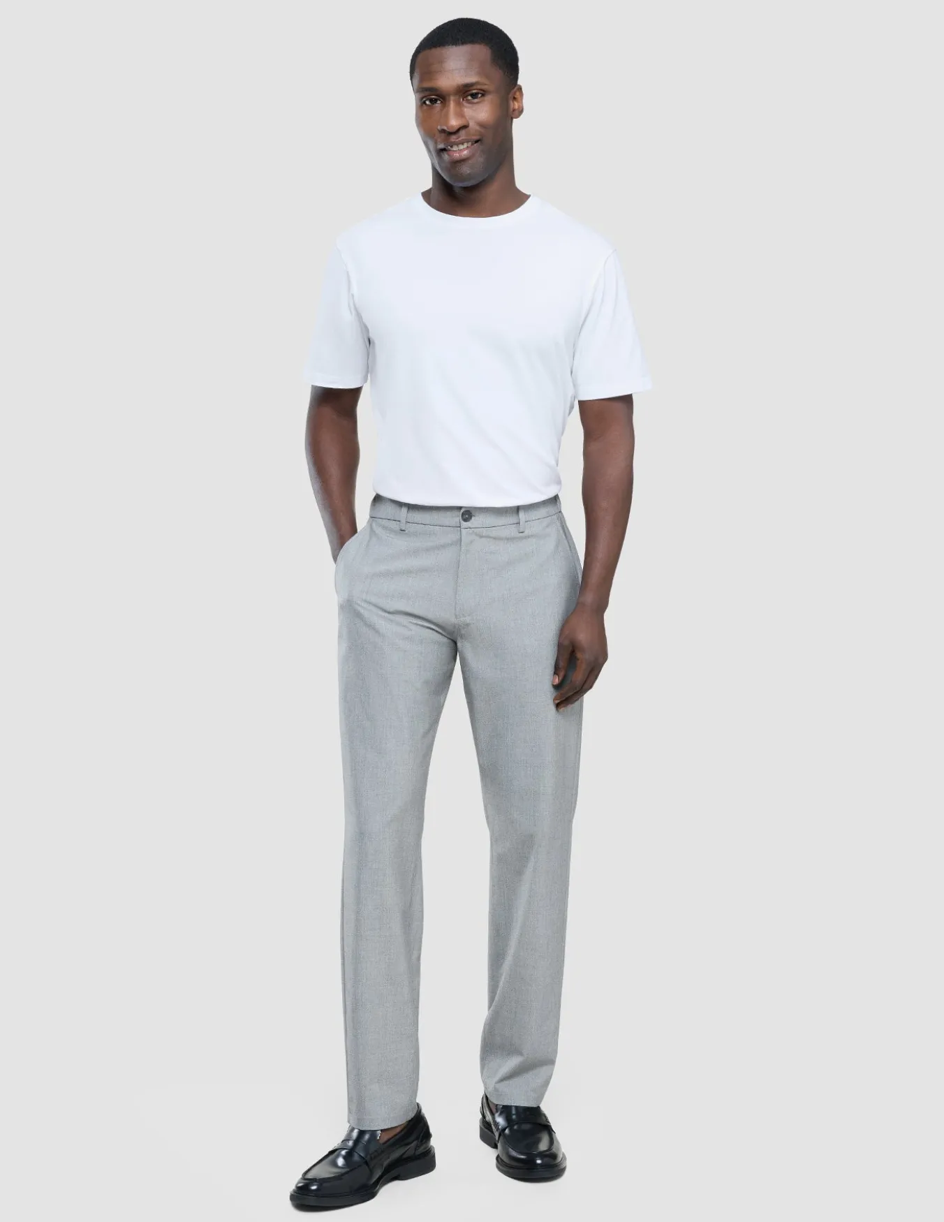 Tech Linen Elastic Pants Charcoal