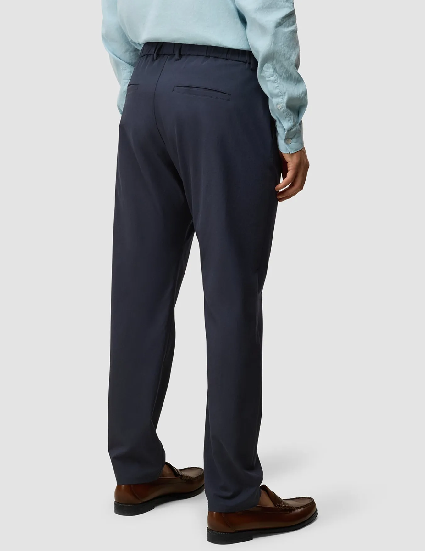 Tech Linen Elastic Pants Midnight Blue
