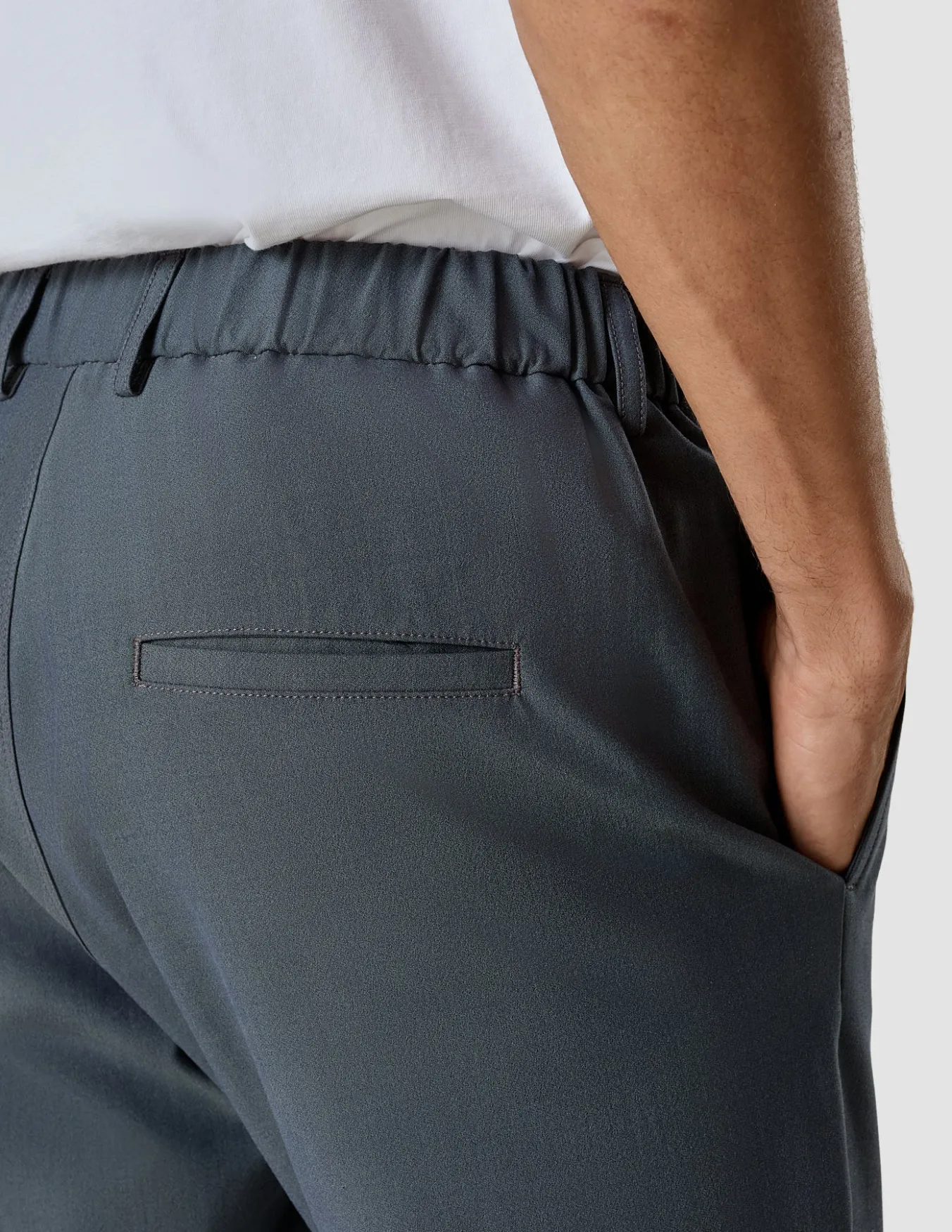 Tech Linen Elastic Pants Navy