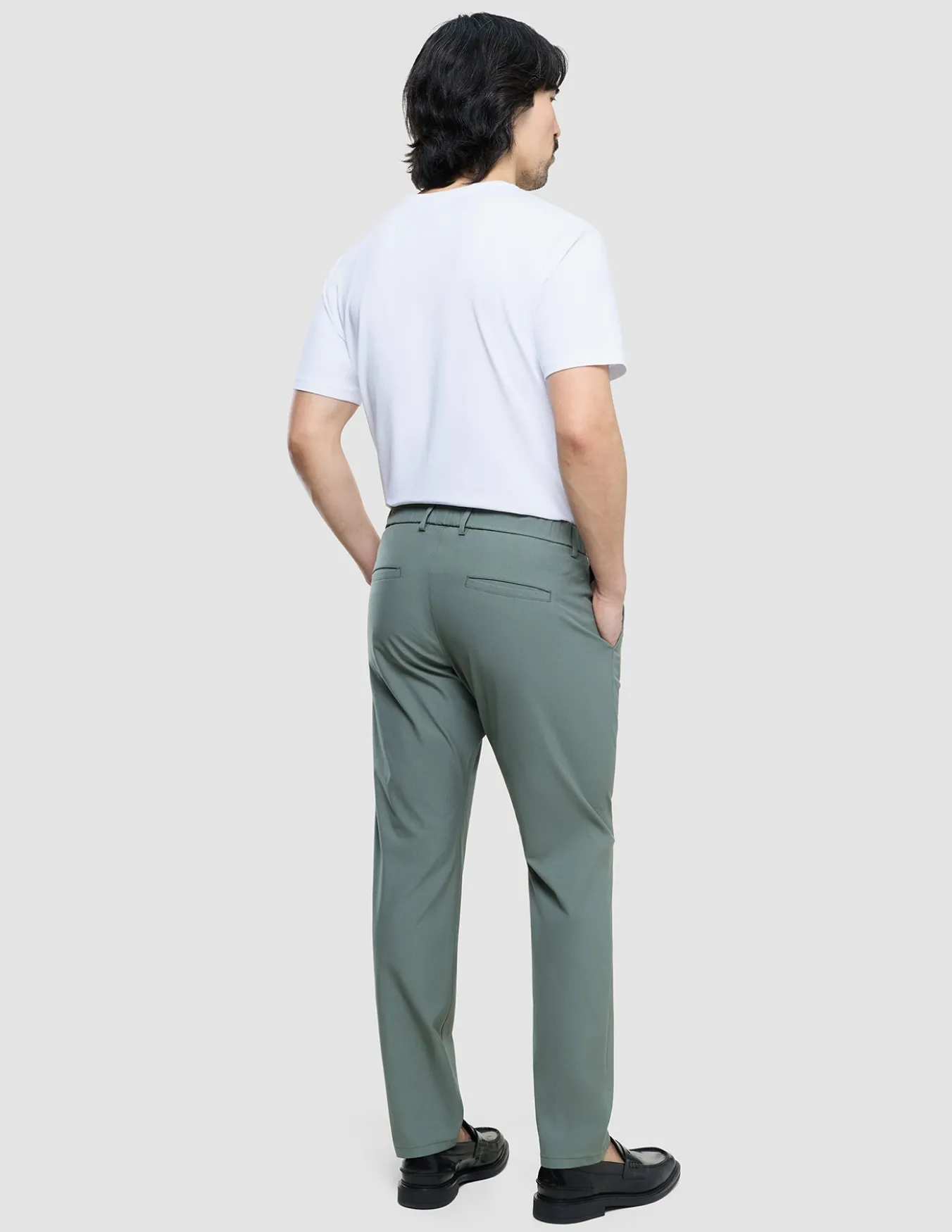 Tech Linen Elastic Pants Urban Green