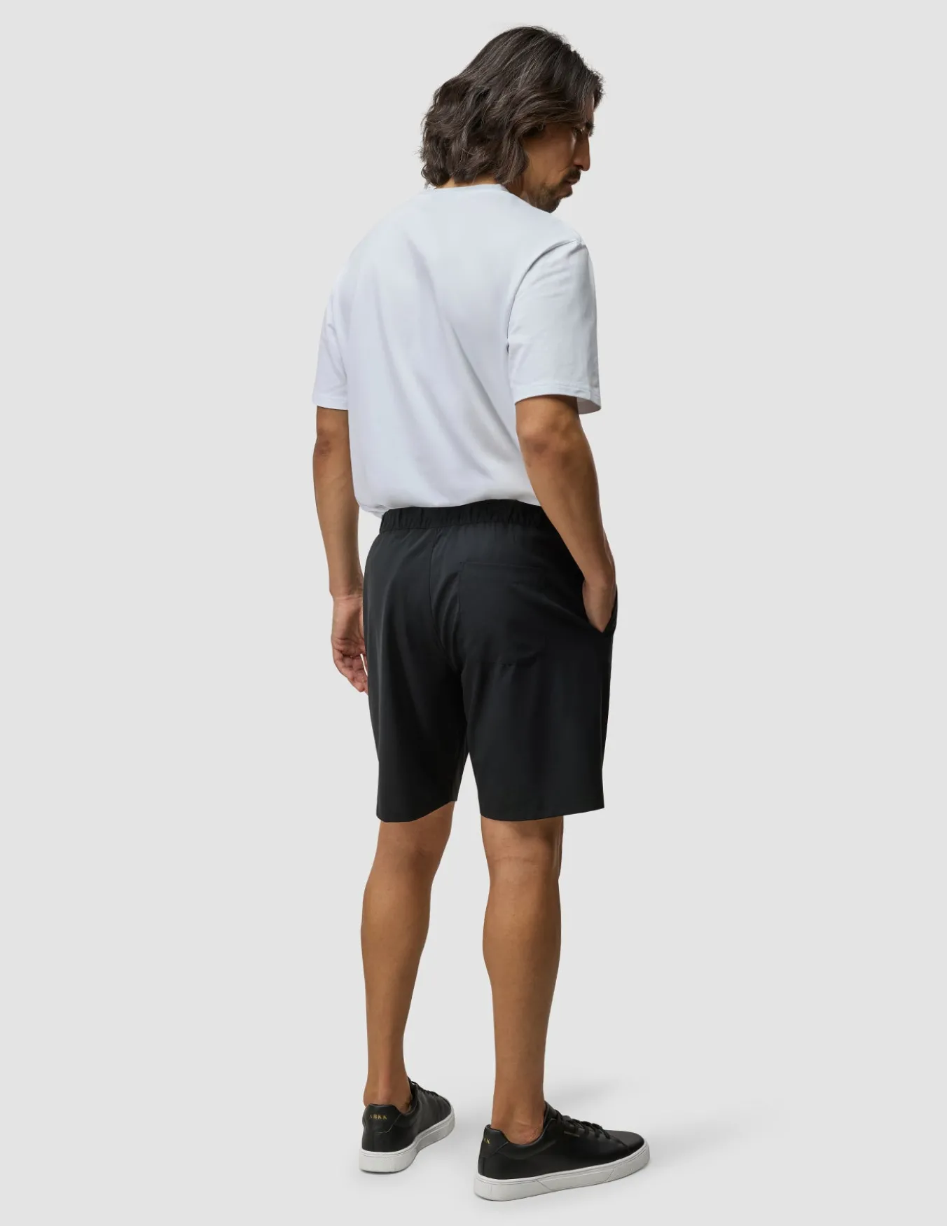 Tech Linen Elastic Shorts Black