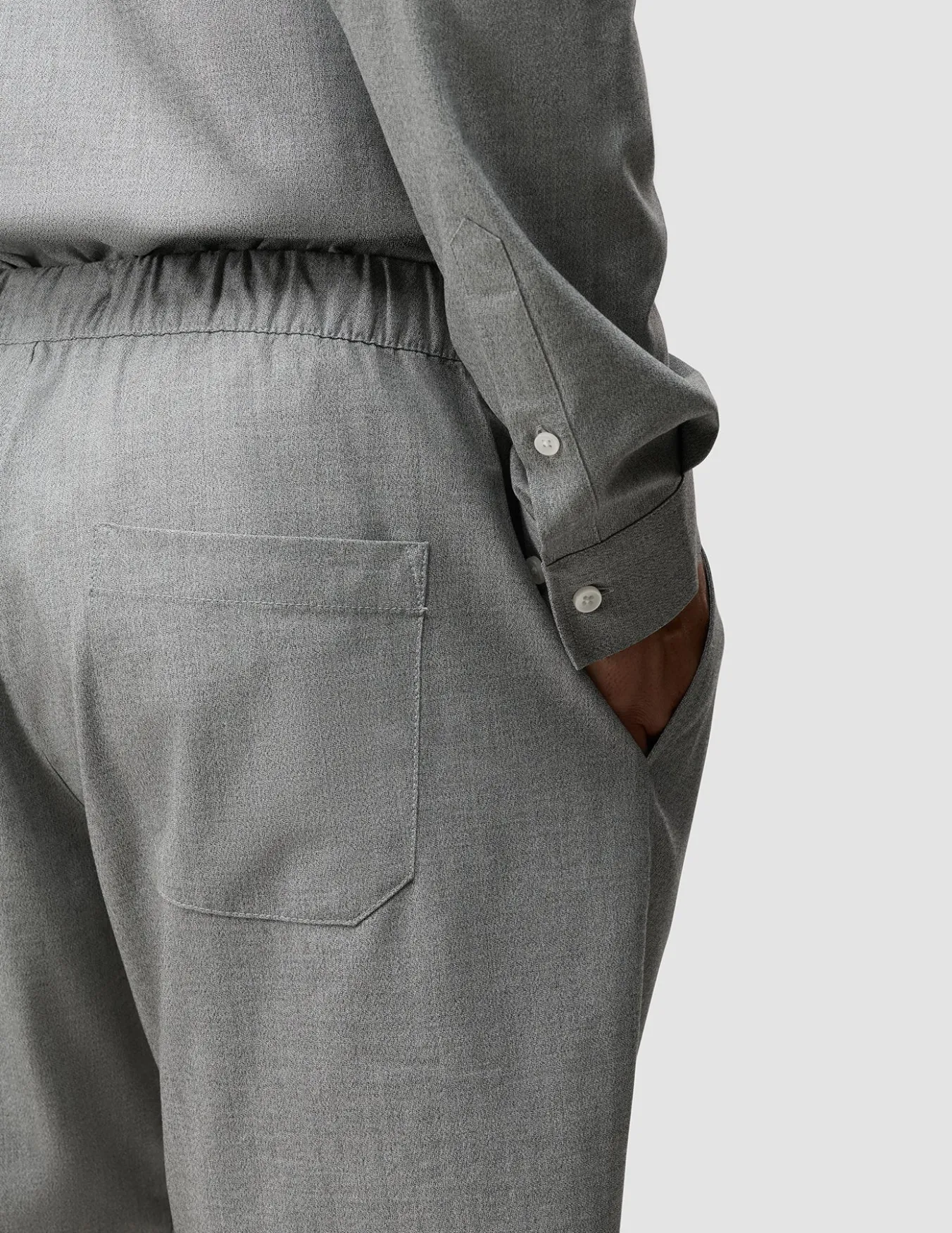 Tech Linen Elastic Shorts Charcoal