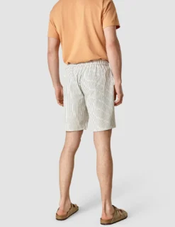Tech Linen Elastic Shorts Navy Pinstripe