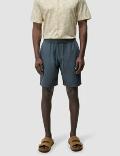 Tech Linen Elastic Shorts Navy