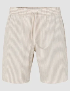Tech Linen Elastic Shorts Sandshell Stripe