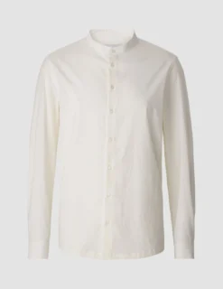 Tech Linen Mandarin Long Sleeve Shirt White