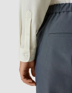 Tech Linen Mandarin Long Sleeve Shirt White