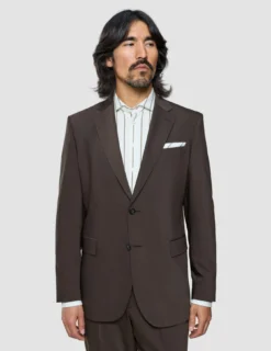 Tech Wool Blazer Dark Cocoa Brown Regular