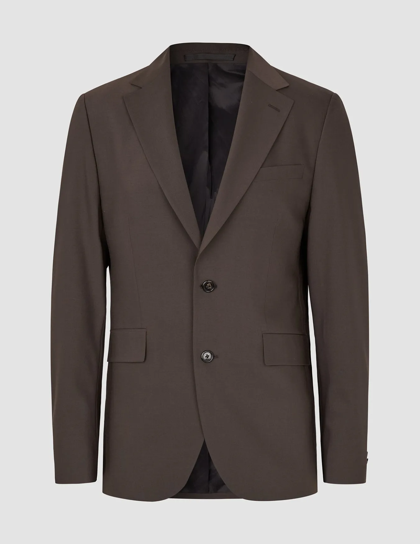 Tech Wool Blazer Dark Cocoa Brown Slim