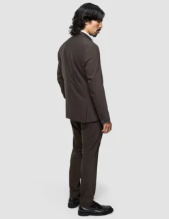 Tech Wool Blazer Dark Cocoa Brown Slim