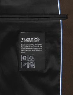 Tech Wool Blazer Dark Cocoa Brown Slim