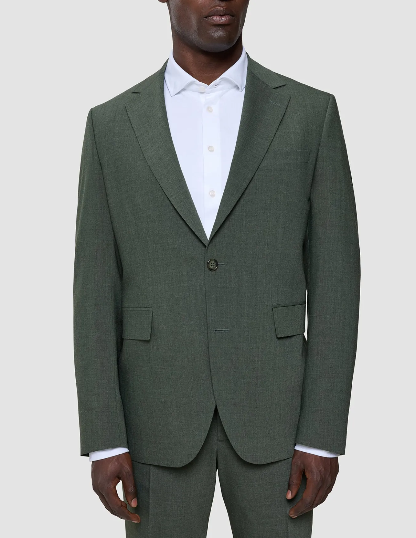 Tech Wool Blazer Green Night Slim