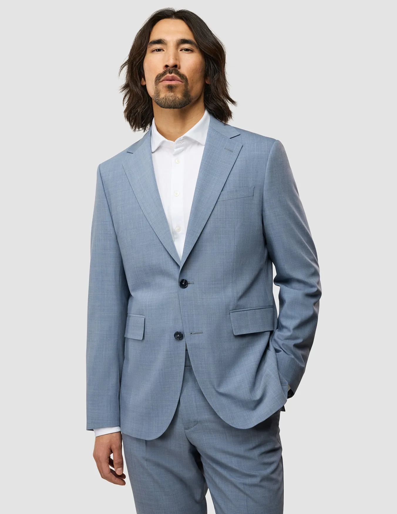 Tech Wool Blazer Light Blue Regular
