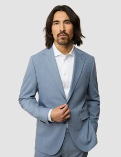 Tech Wool Blazer Light Blue Slim