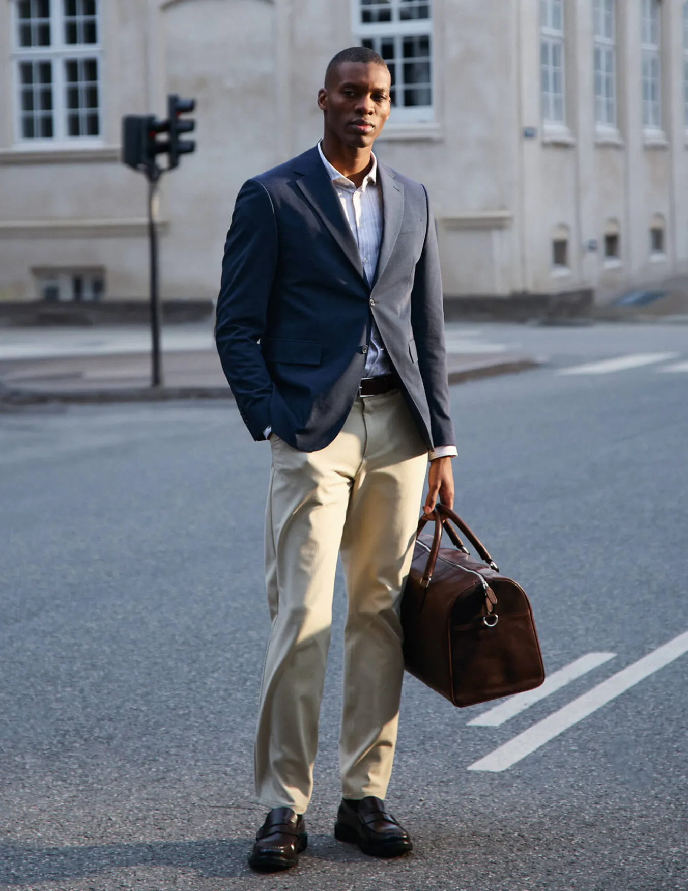 Tech Wool Blazer Navy Slim
