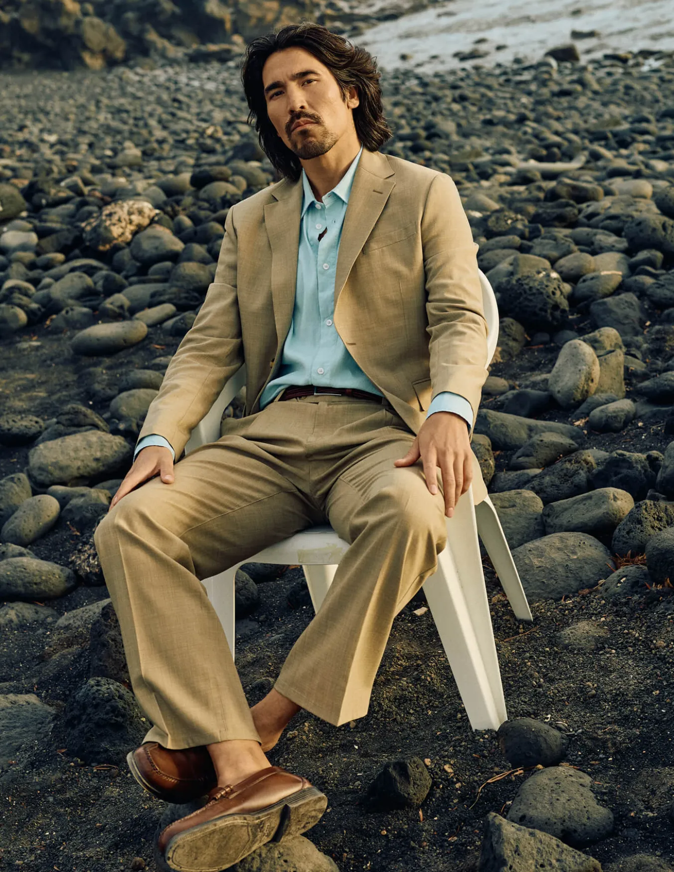 Tech Wool Blazer Sand Regular