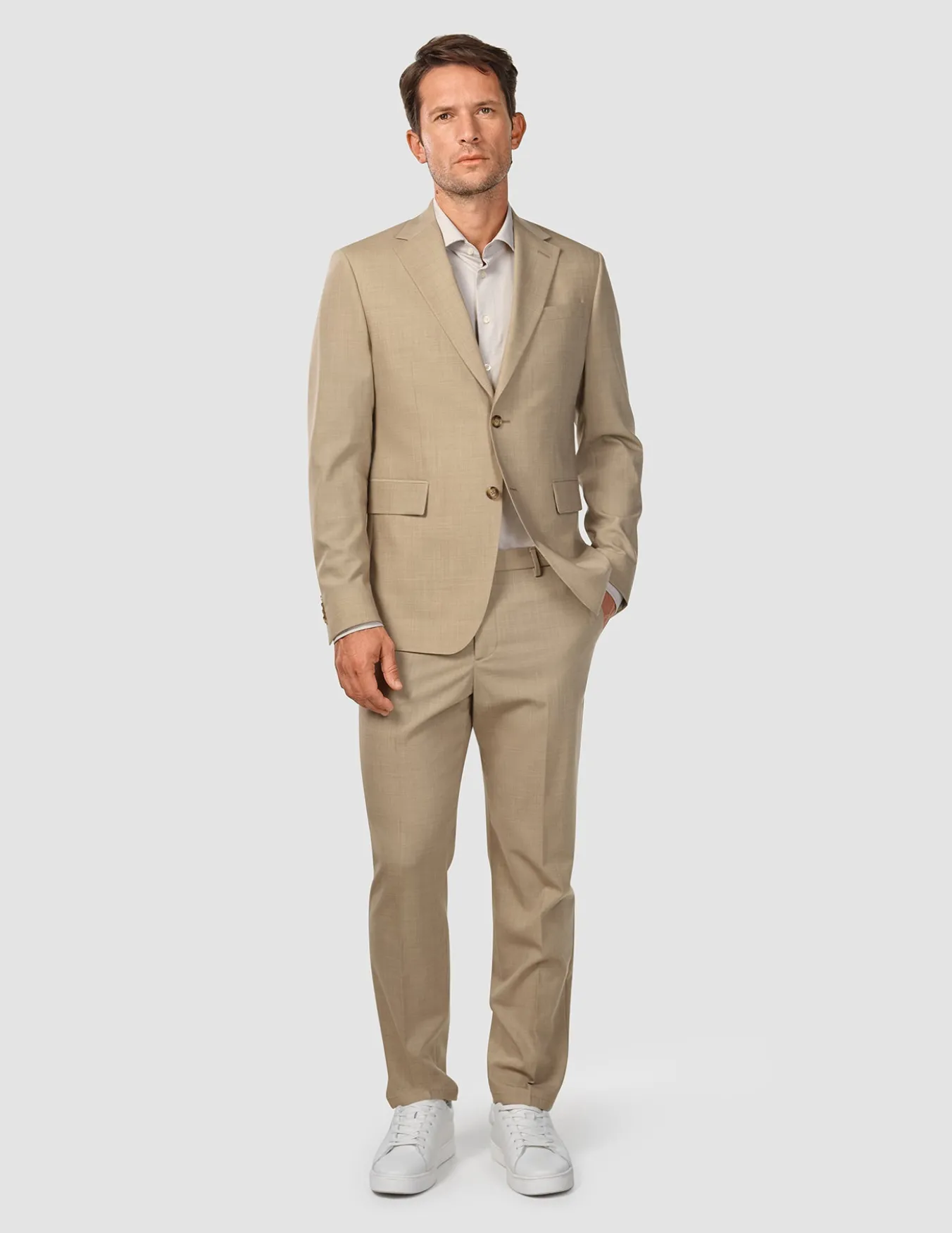 Tech Wool Blazer Sand Slim