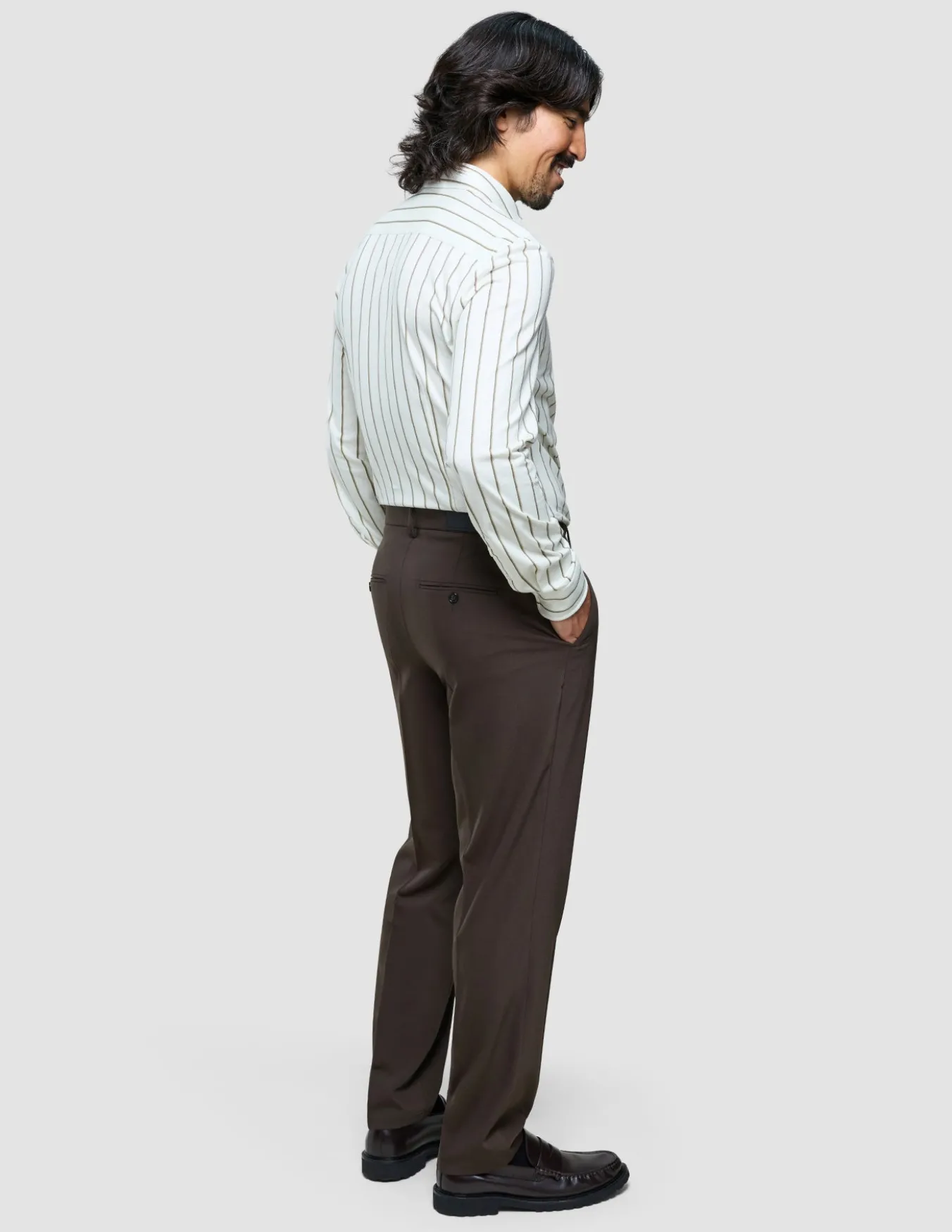 Tech Wool Suit Pants Regular Cocoa Brown