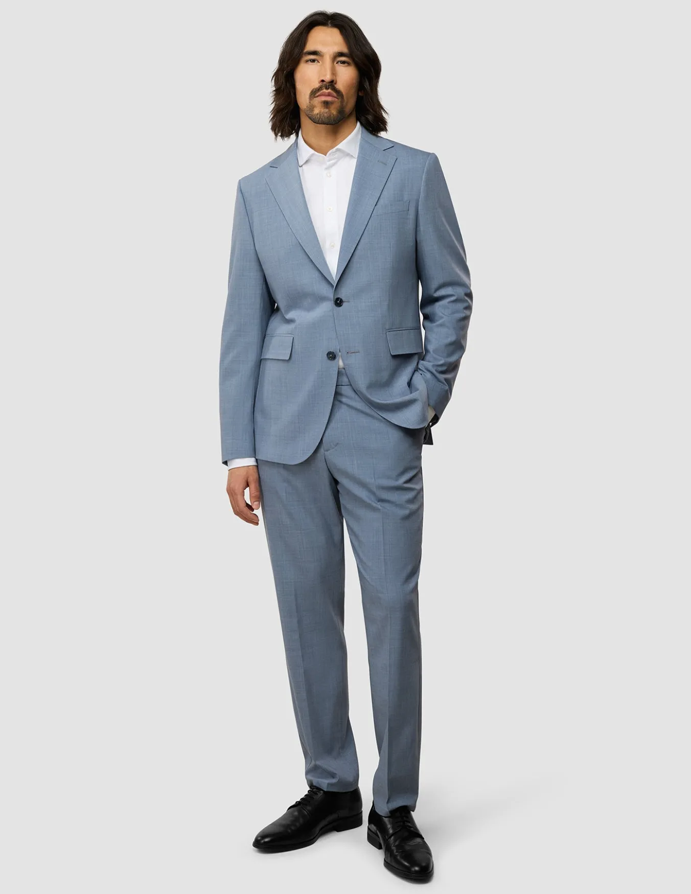 Tech Wool Suit Pants Regular Light Blue