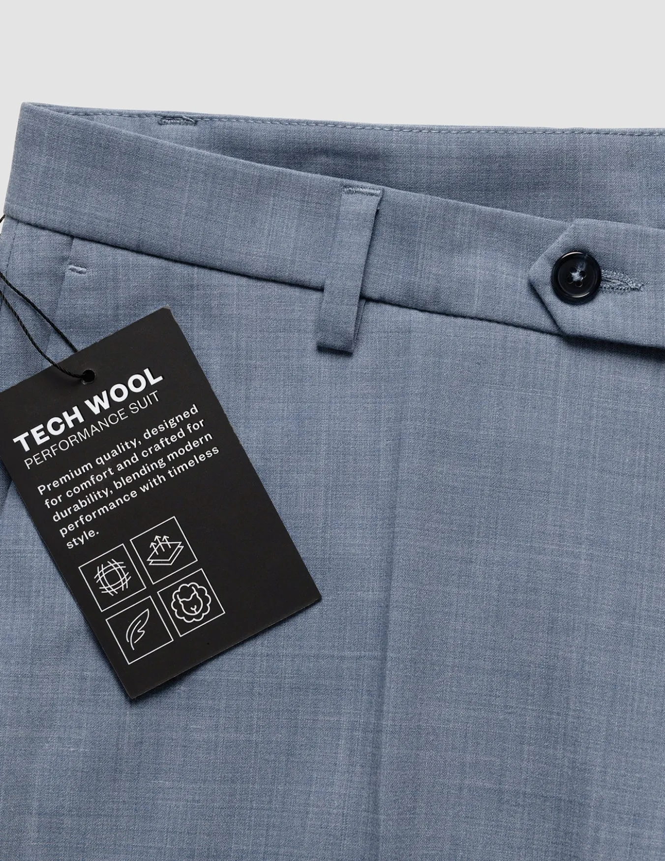 Tech Wool Suit Pants Regular Light Blue