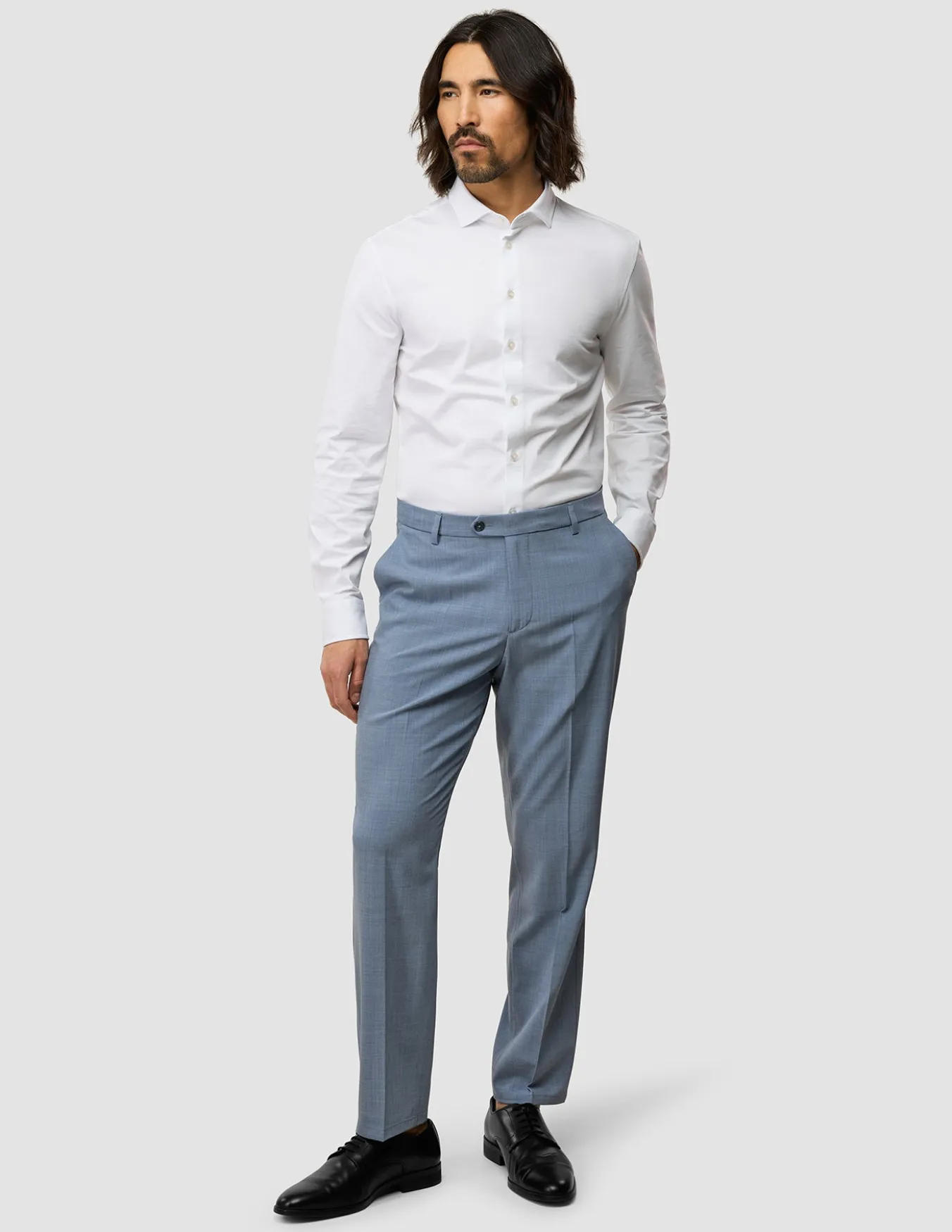 Tech Wool Suit Pants Regular Light Blue