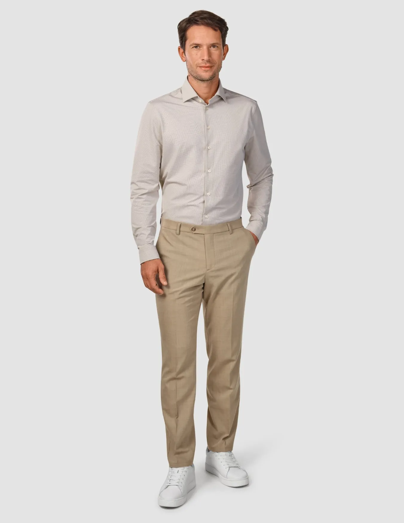 Tech Wool Suit Pants Regular Sand