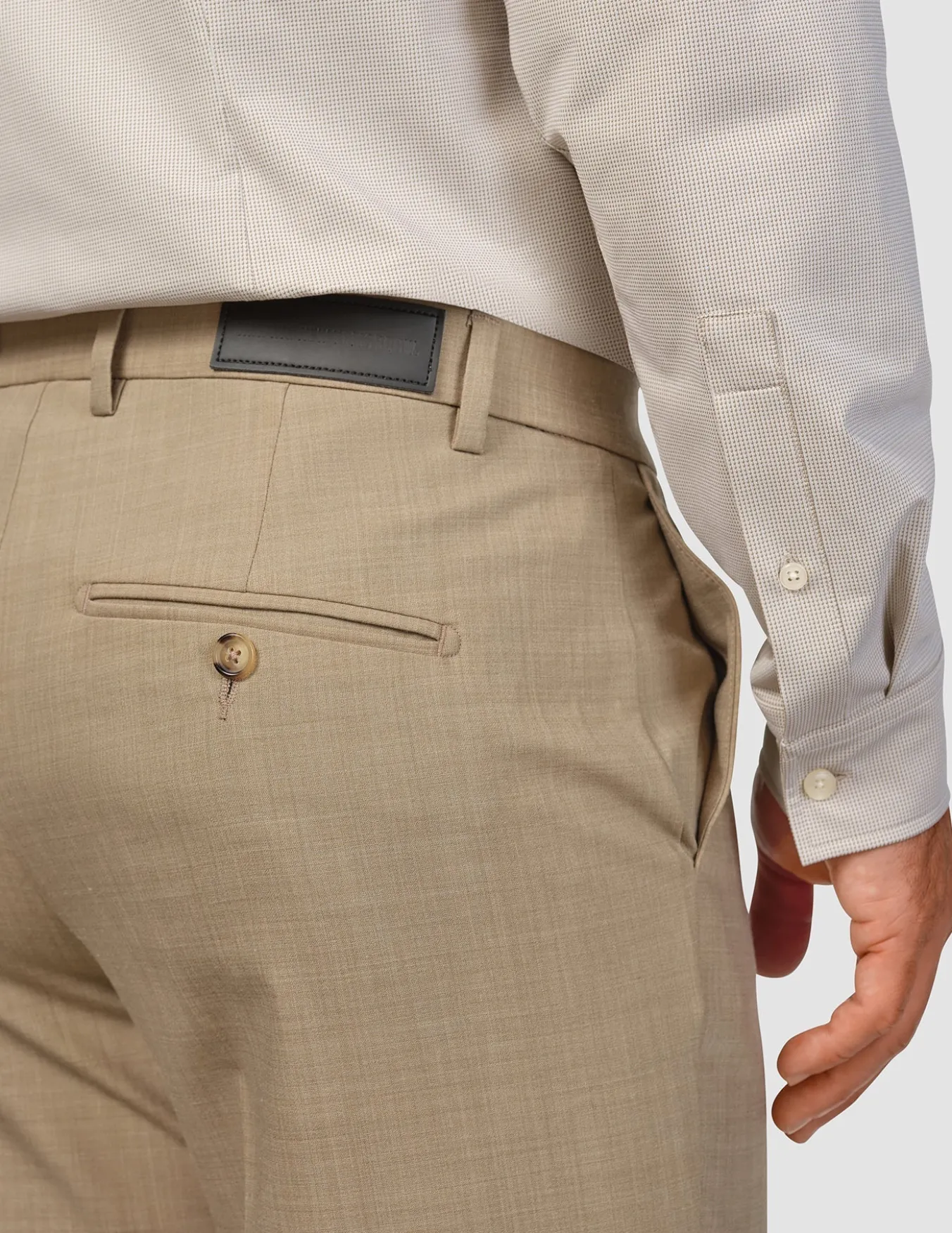 Tech Wool Suit Pants Regular Sand