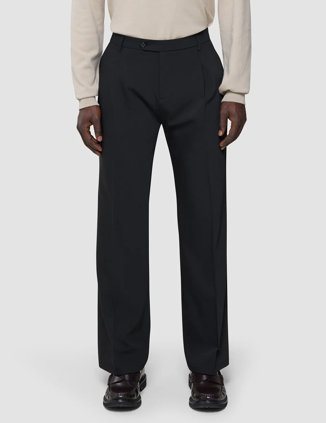 Tech Wool Suit Pants Relaxed Fit Black