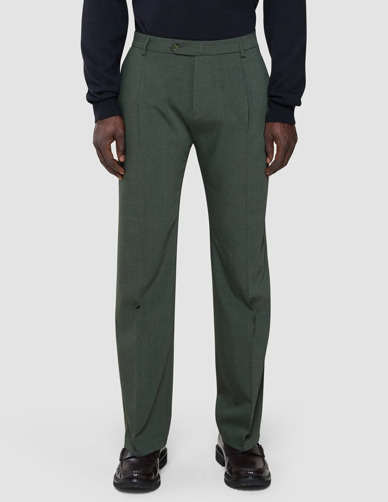 Tech Wool Suit Pants Relaxed Fit Green Night