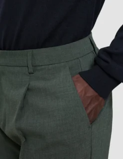 Tech Wool Suit Pants Relaxed Fit Green Night