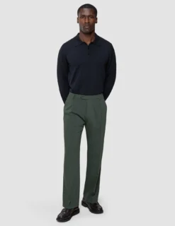 Tech Wool Suit Pants Relaxed Fit Green Night