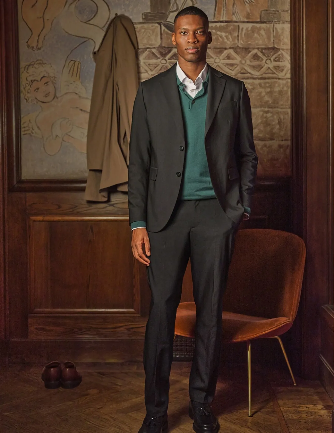 Tech Wool Suit Pants Slim Black