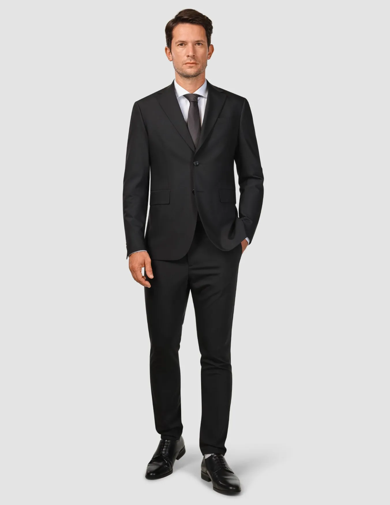 Tech Wool Suit Pants Slim Black