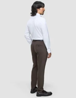 Tech Wool Suit Pants Slim Cocoa Brown