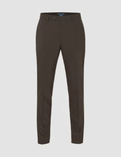 Tech Wool Suit Pants Slim Cocoa Brown
