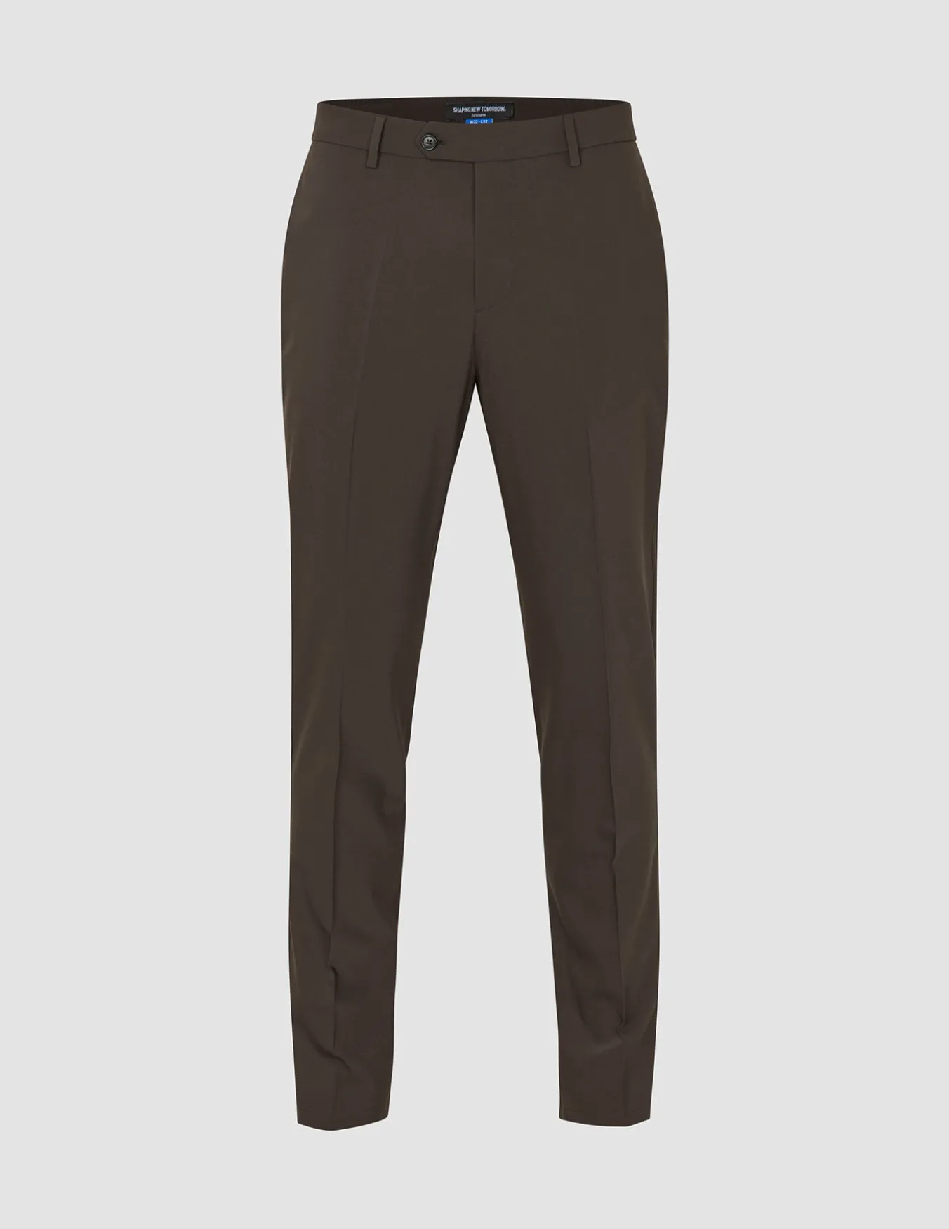 Tech Wool Suit Pants Slim Cocoa Brown