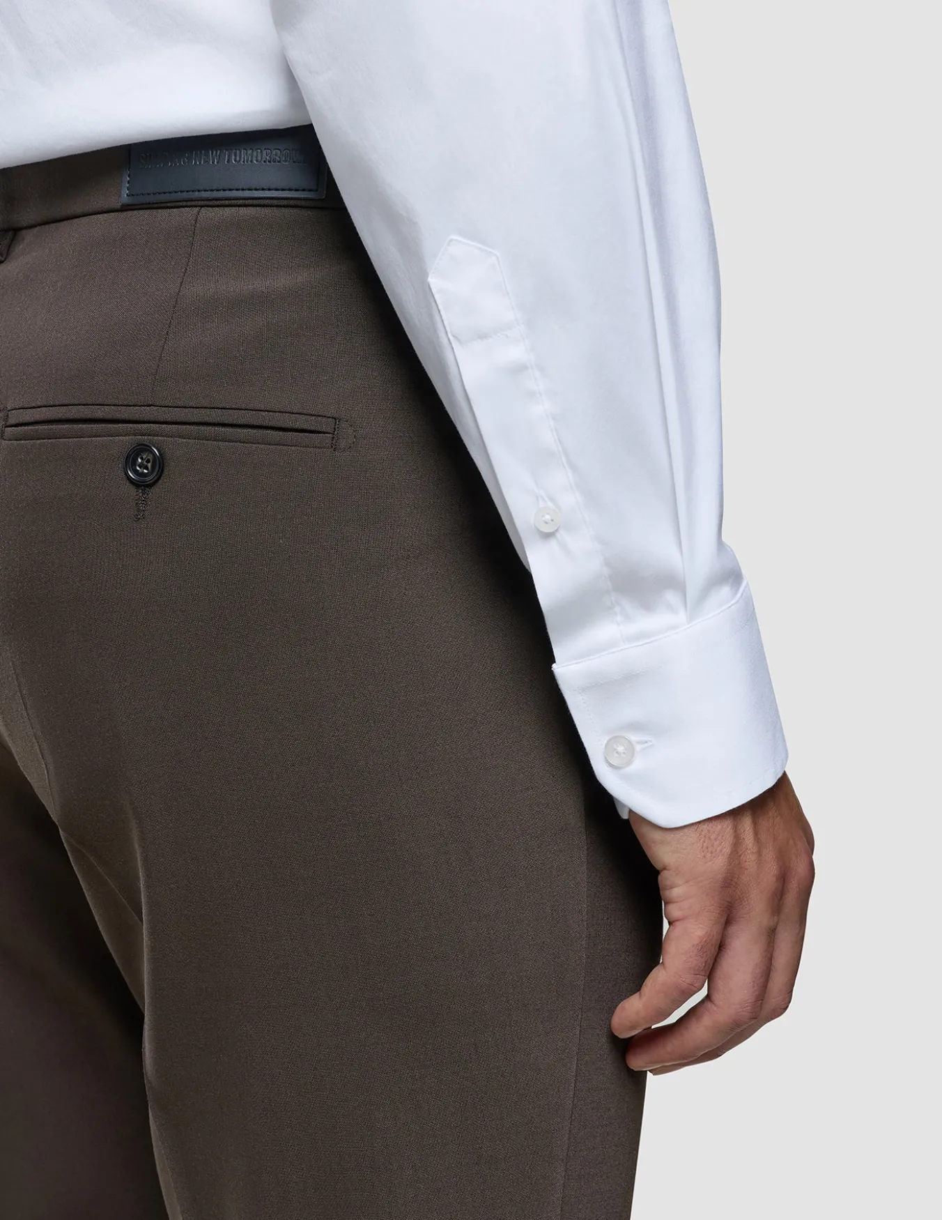 Tech Wool Suit Pants Slim Cocoa Brown