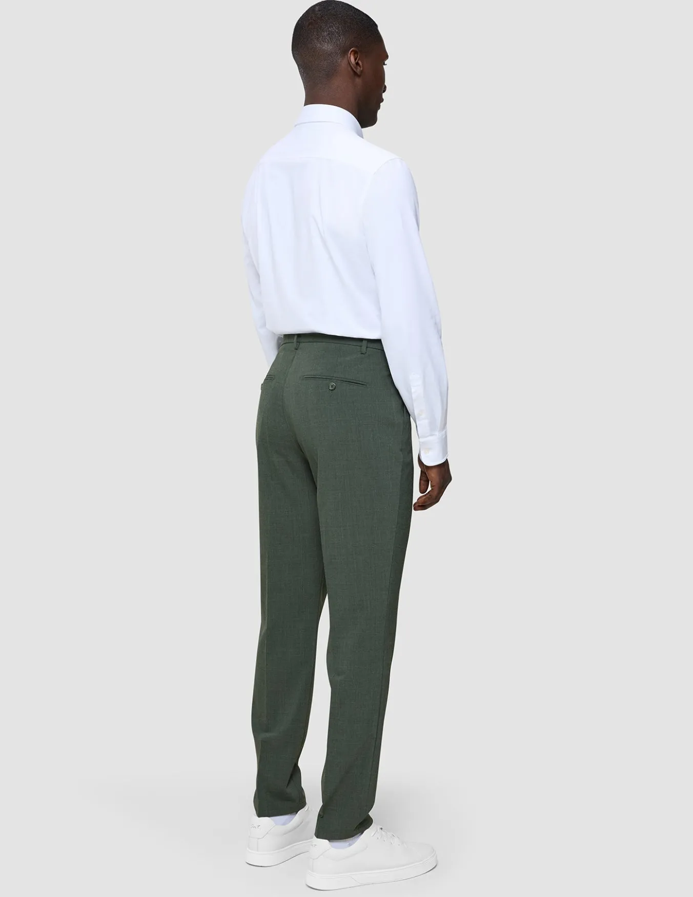 Tech Wool Suit Pants Slim Green Night