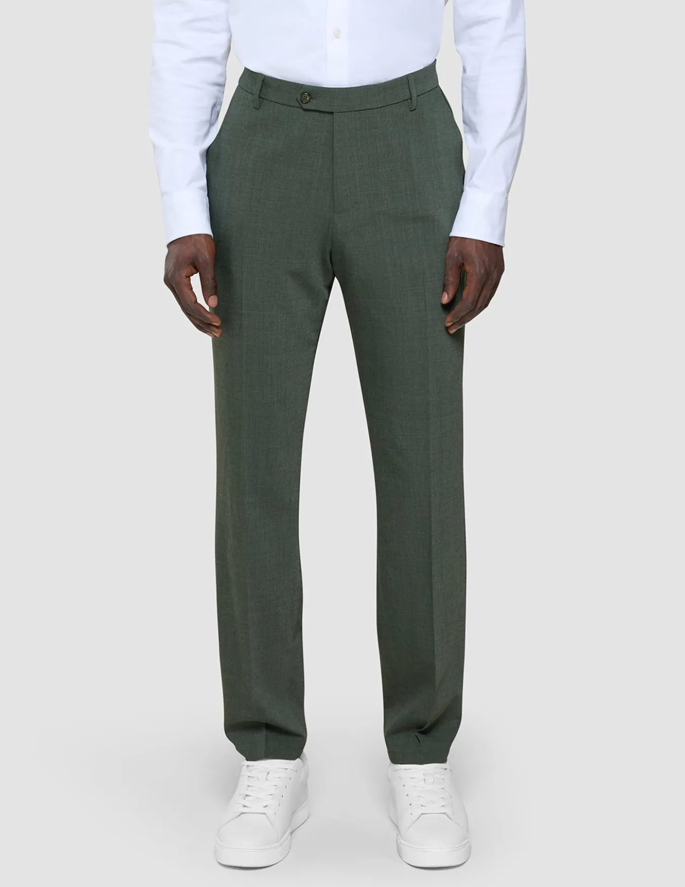 Tech Wool Suit Pants Slim Green Night